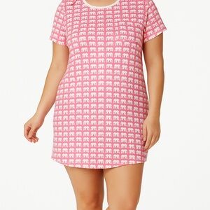 Roller Rabbit Hathi T-Shirt Pajama Dress - Pink Elephant size XL